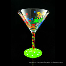 Best price martini glass, 200ml hand painted cocktail glass with stem.